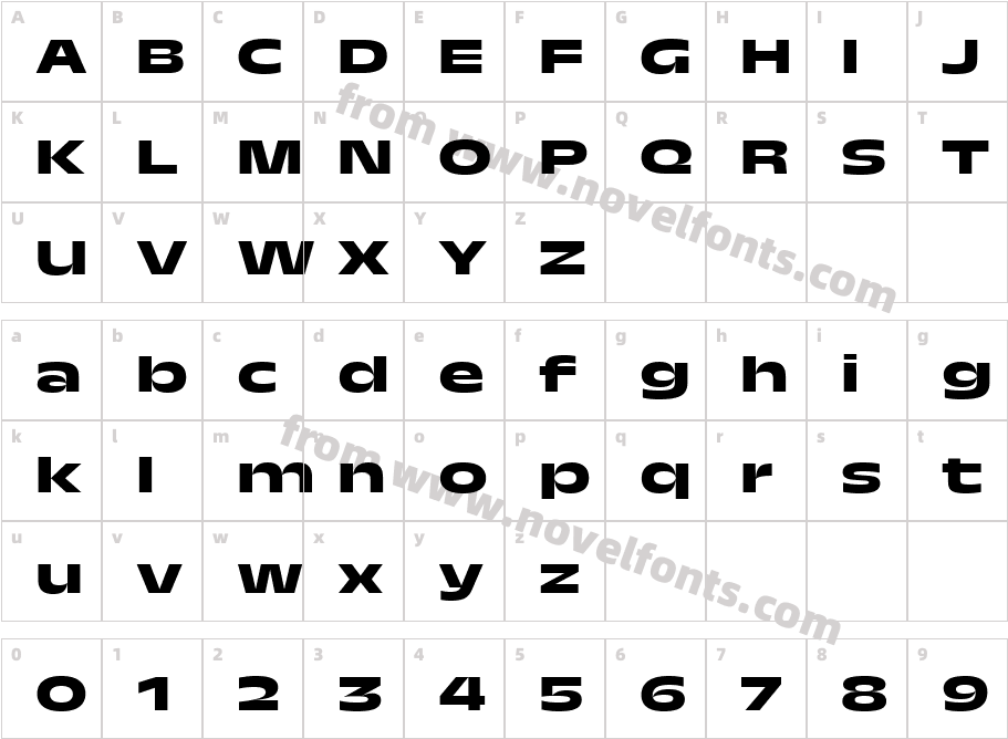 TroisMilleBold-25Character Map