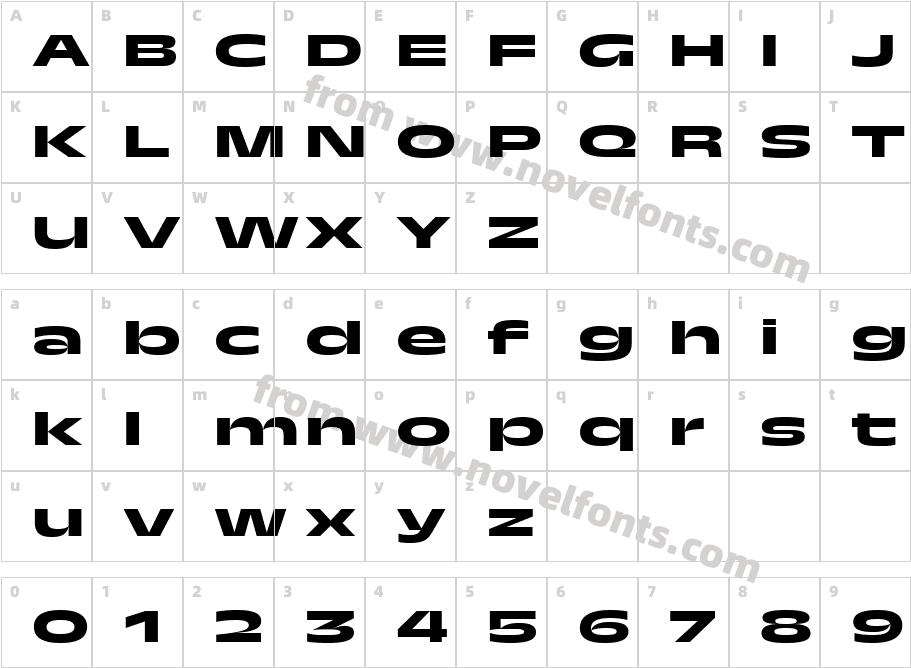 TroisMilleBold-30Character Map