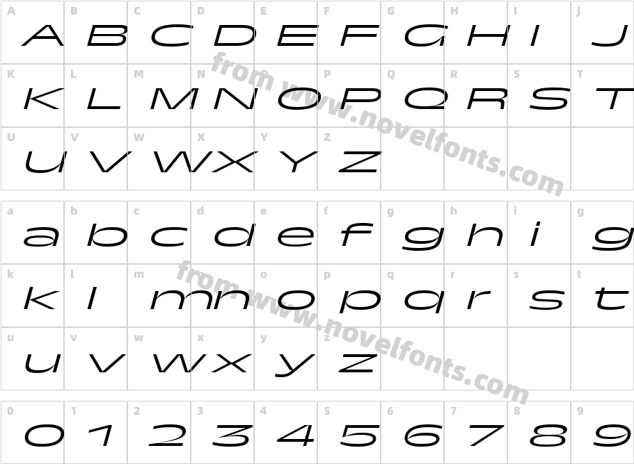 TroisMilleLightItalic-35Character Map