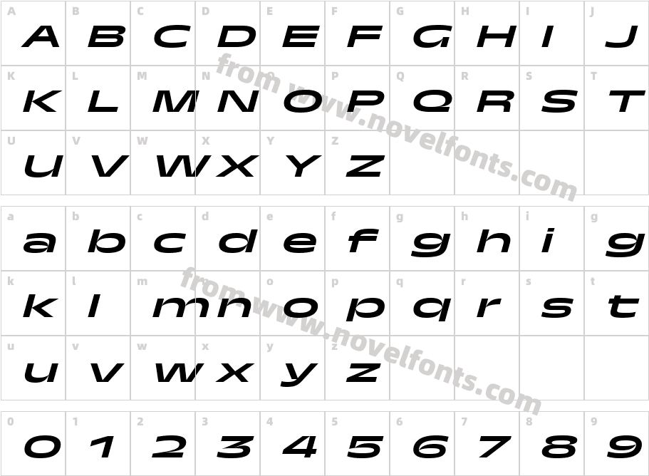 TroisMilleMediumItalic-30Character Map