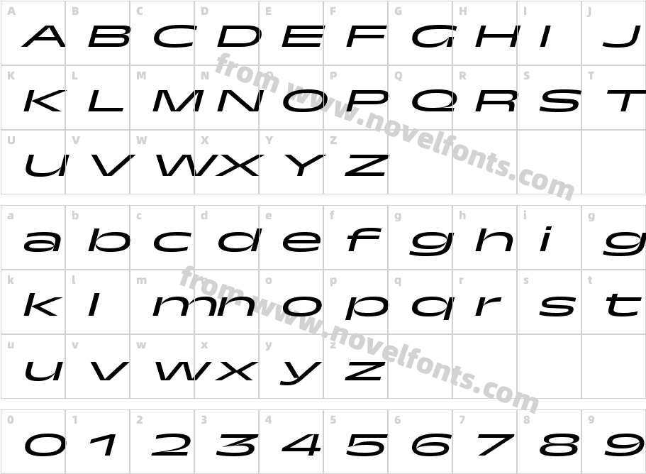 TroisMilleRegularItalic-35Character Map