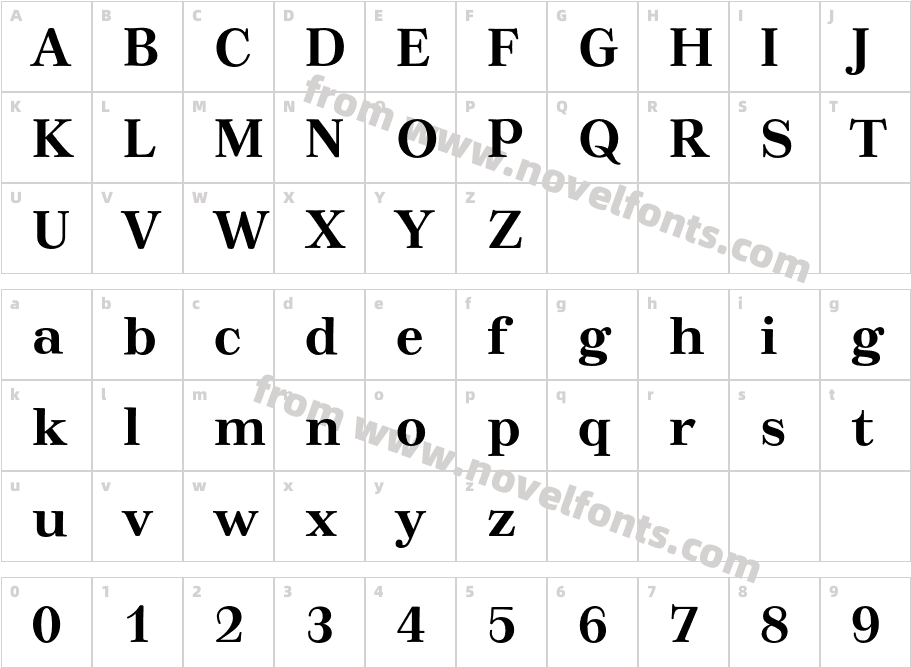 TusarText-BoldCharacter Map