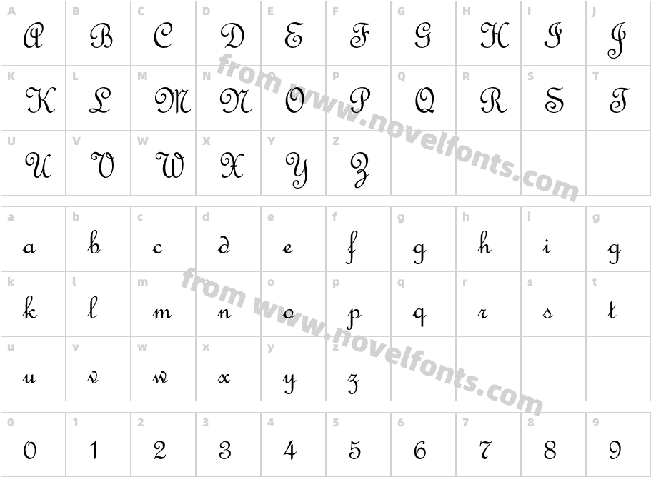 FrenchScriptStdCharacter Map