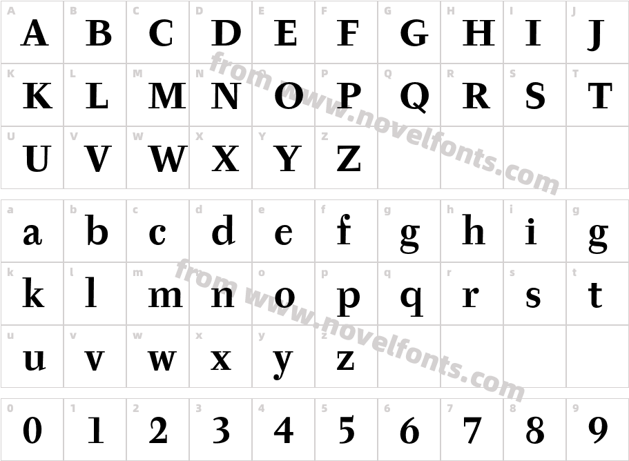 TyfaITCOT-BoldCharacter Map