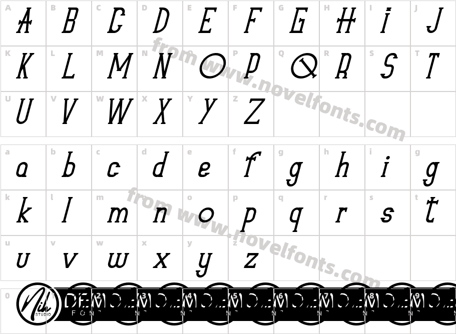 TypeOldDemoItalic-VG7wxCharacter Map