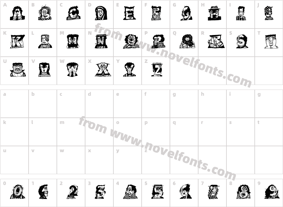 Typefaces1RegularCharacter Map