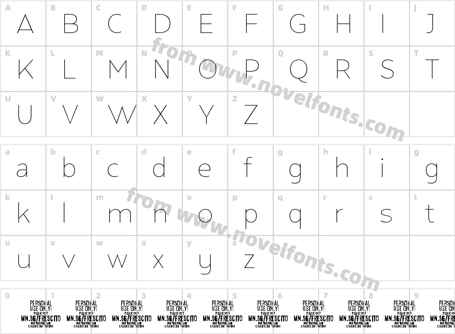 FrescitoVariablePERSONAL-RegularCharacter Map