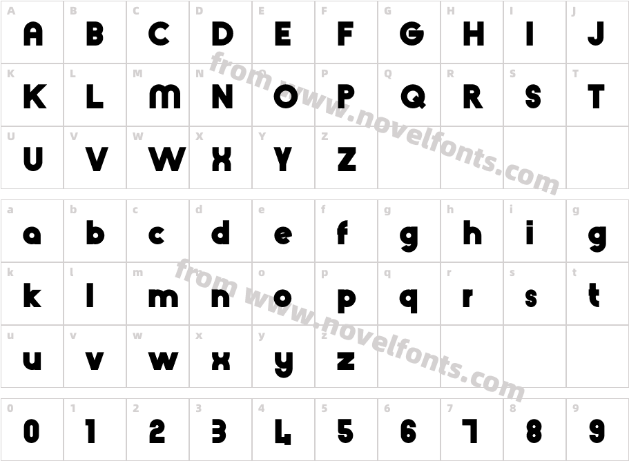 TypoRGBOutlineDemoRegularCharacter Map