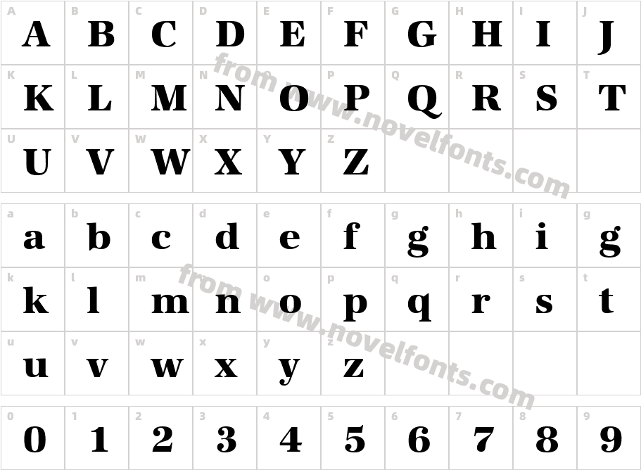 URWAntiquaT-ExtrBoldCharacter Map