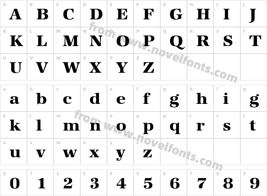 URWAntiquaT-ExtrBoldWideCharacter Map