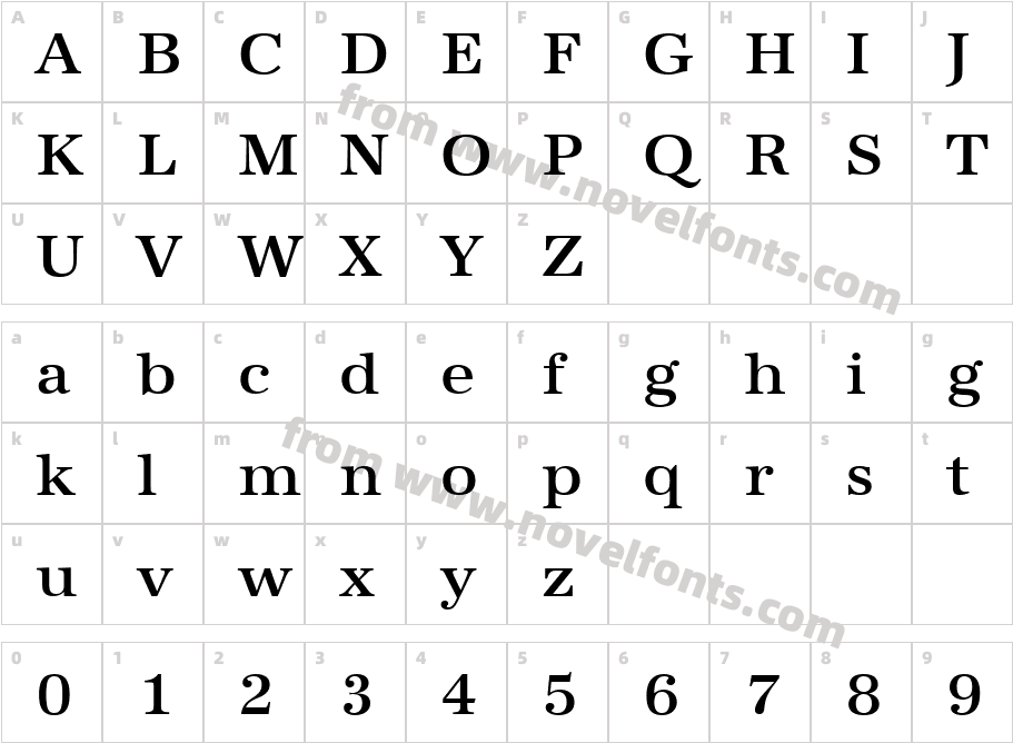 URWAntiquaT-MediWideCharacter Map