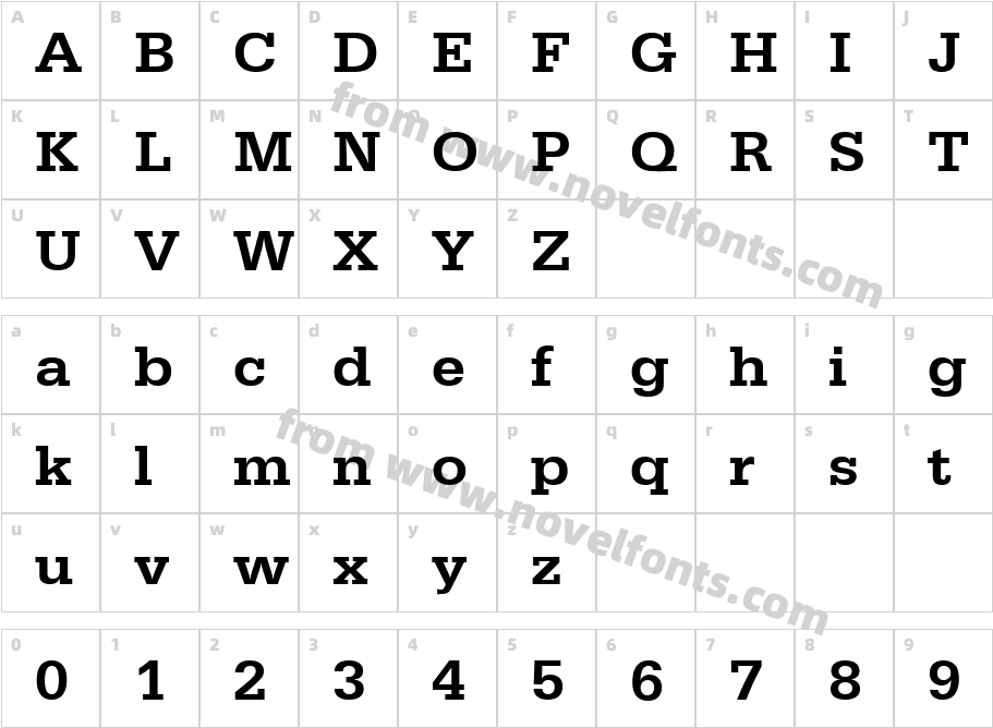 URWEgyptienneT-MediWideCharacter Map