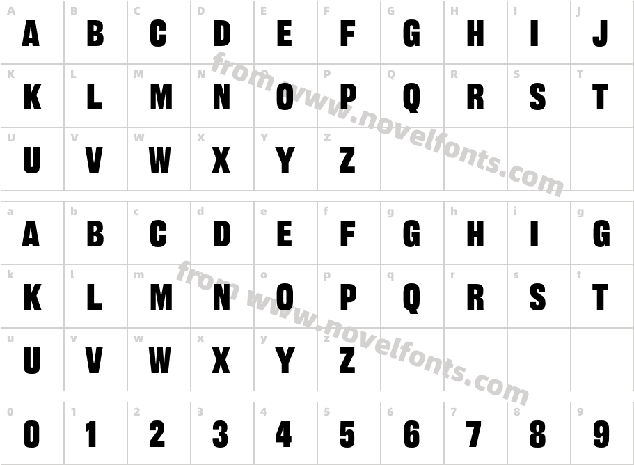 Frick 0.3 CondensedCharacter Map