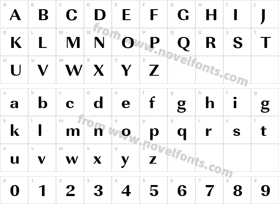 URWImperialT-ExtrBoldWideCharacter Map