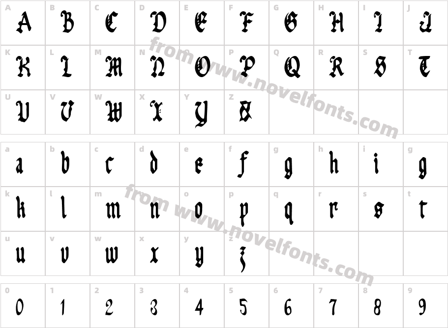 UberhГ¶lmeCondensedCharacter Map