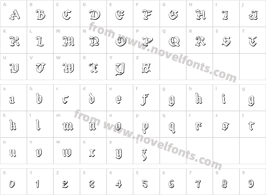 UberhГ¶lmeOutlineCharacter Map