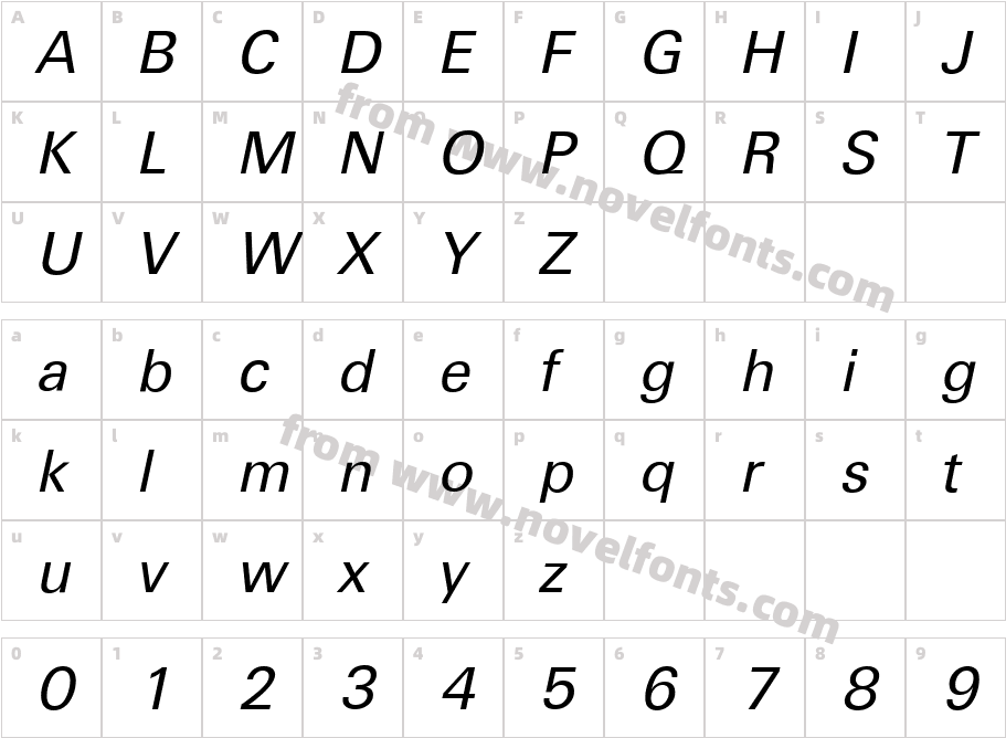 UltimateSerialItalicCharacter Map