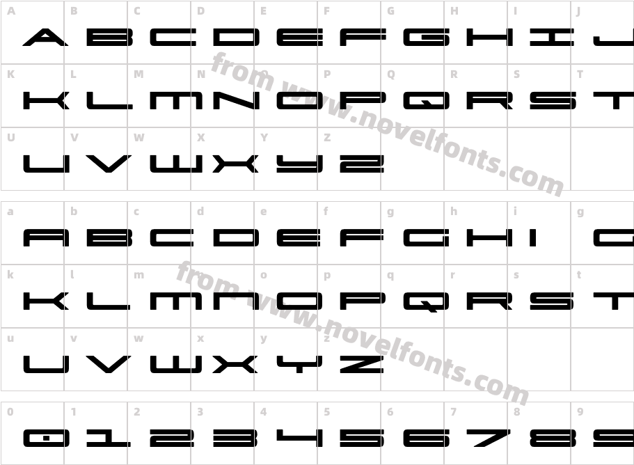 Ultra 911 BoldCharacter Map