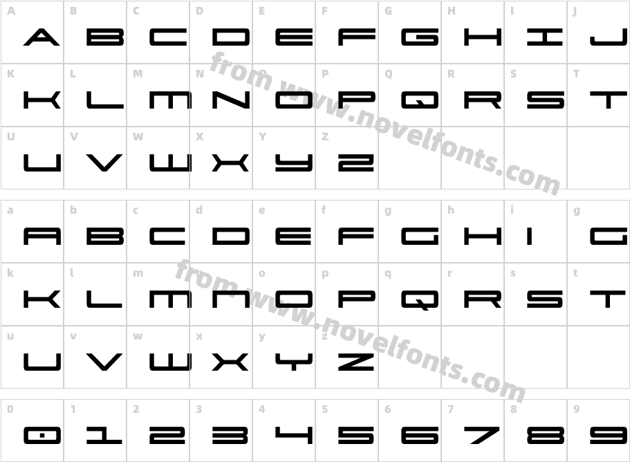 Ultra 911 CondensedCharacter Map