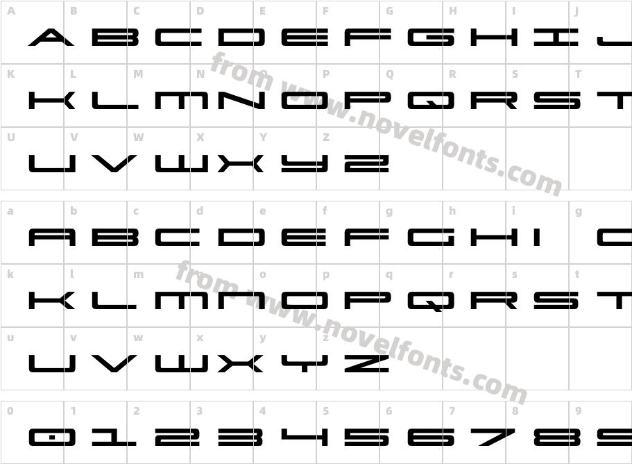 Ultra 911 TitleCharacter Map