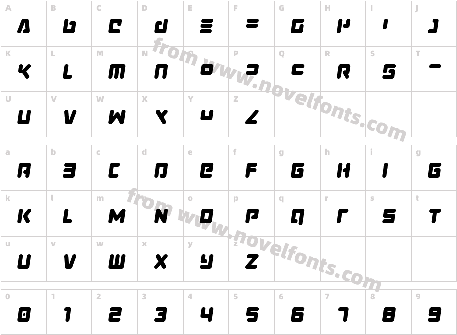 Unbound Gamer Semi-ItalicCharacter Map