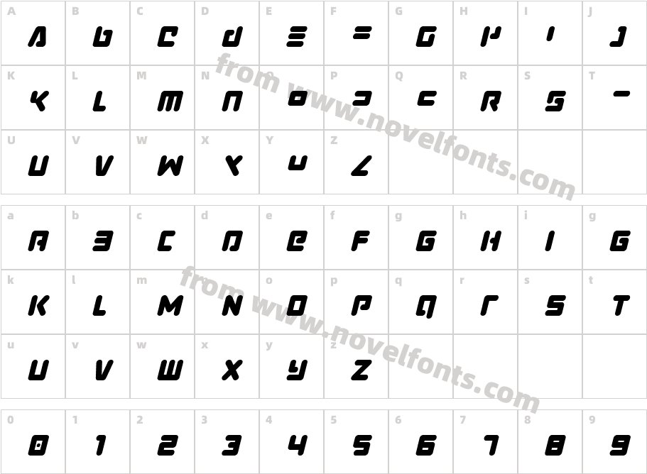 Unbound Gamer Title ItalicCharacter Map