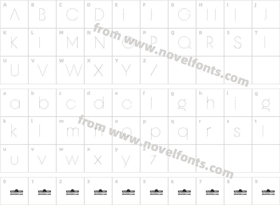 Unigeo128 Trial ThinCharacter Map