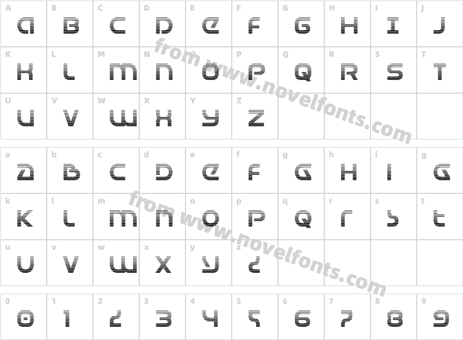 Universal Jack GradientCharacter Map