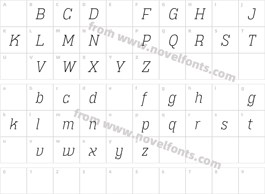 Utsahakam DEMO ExtraLight ItalicCharacter Map