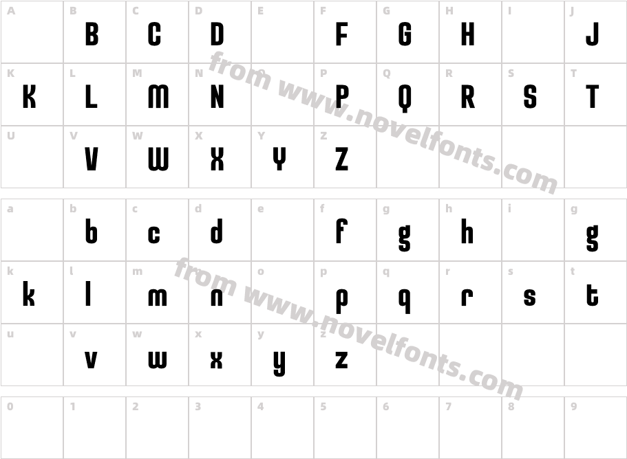 Uturna DEMO ExtraBoldCharacter Map