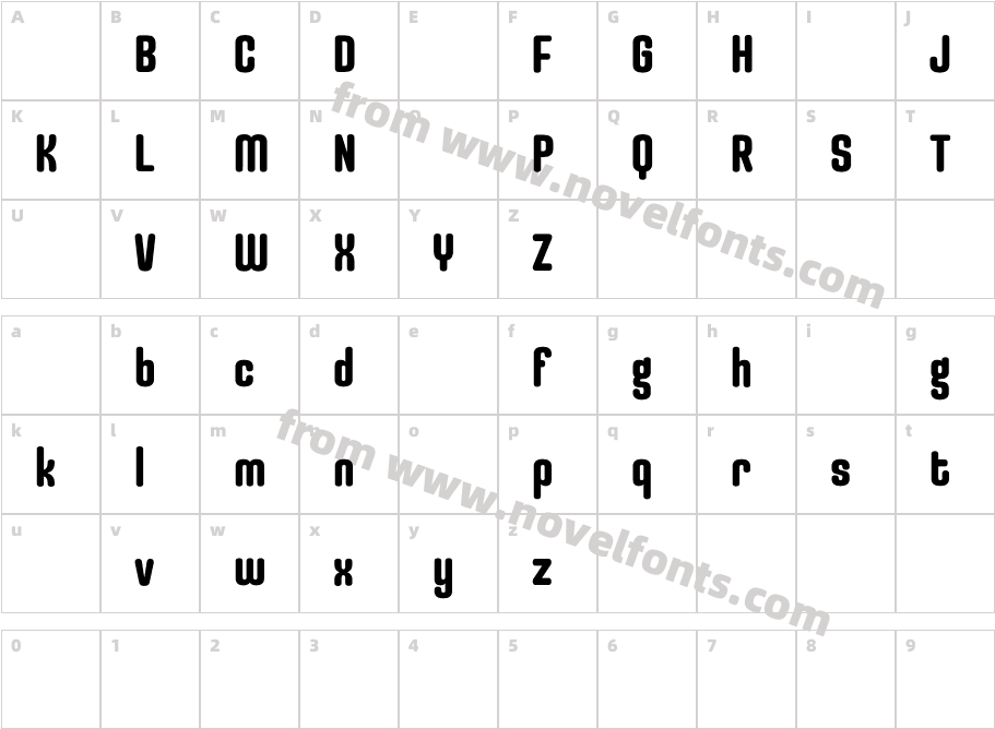 Uturna Round DEMO ExtraBoldCharacter Map