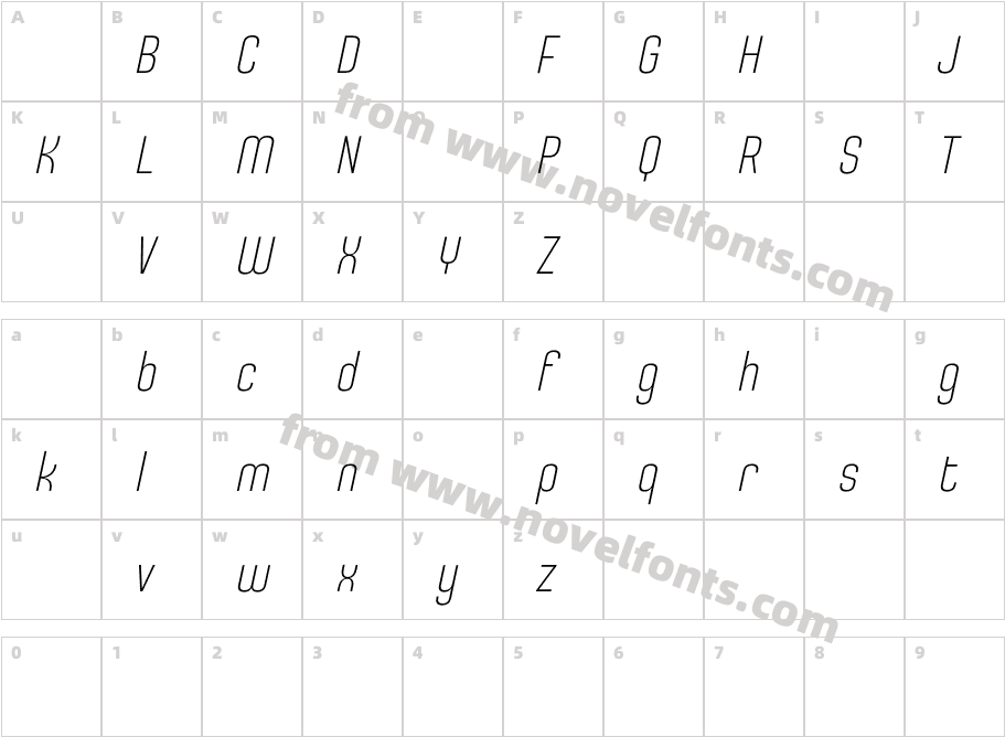 UturnaDemoExtralightItalic-Yz1DLCharacter Map