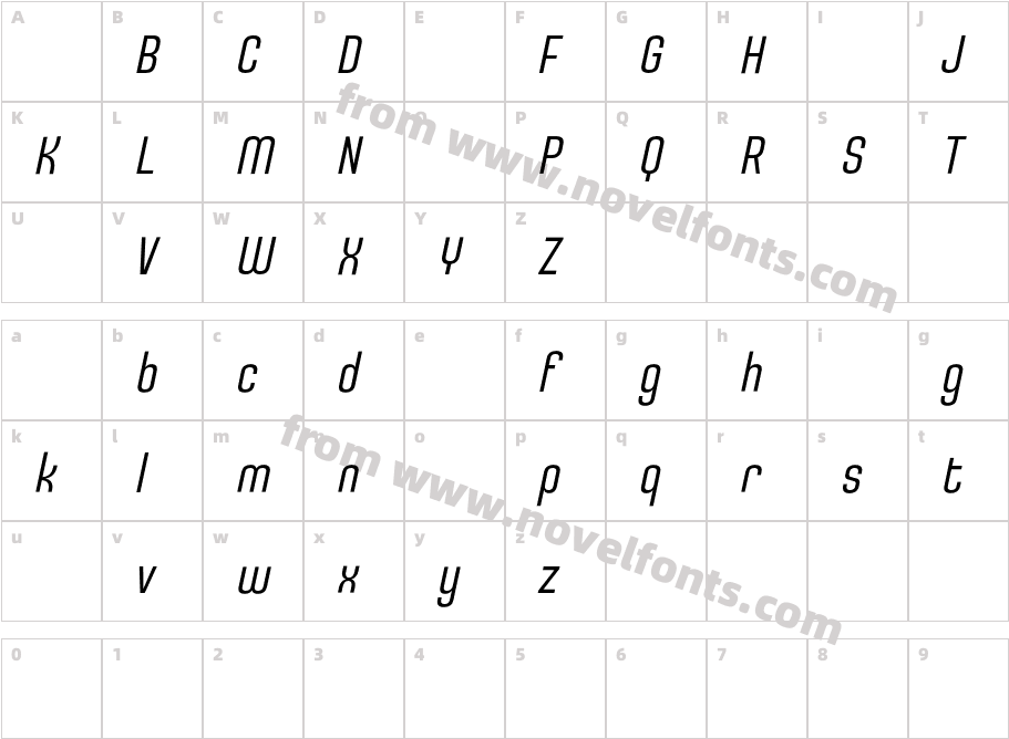 UturnaDemoItalic-vmDWLCharacter Map