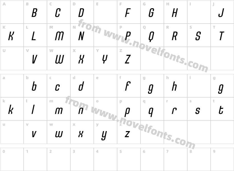 UturnaDemoMediumItalic-BW2KnCharacter Map