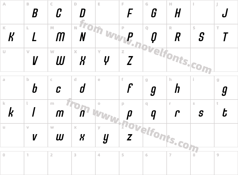 UturnaDemoSemiboldItalic-PKWeECharacter Map