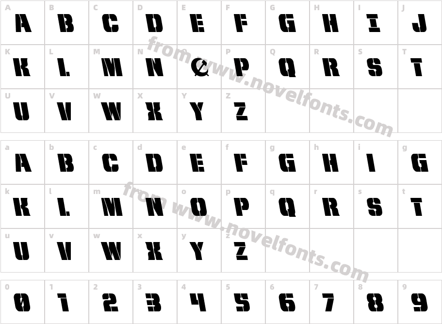 From BOND With Love LeftalicCharacter Map