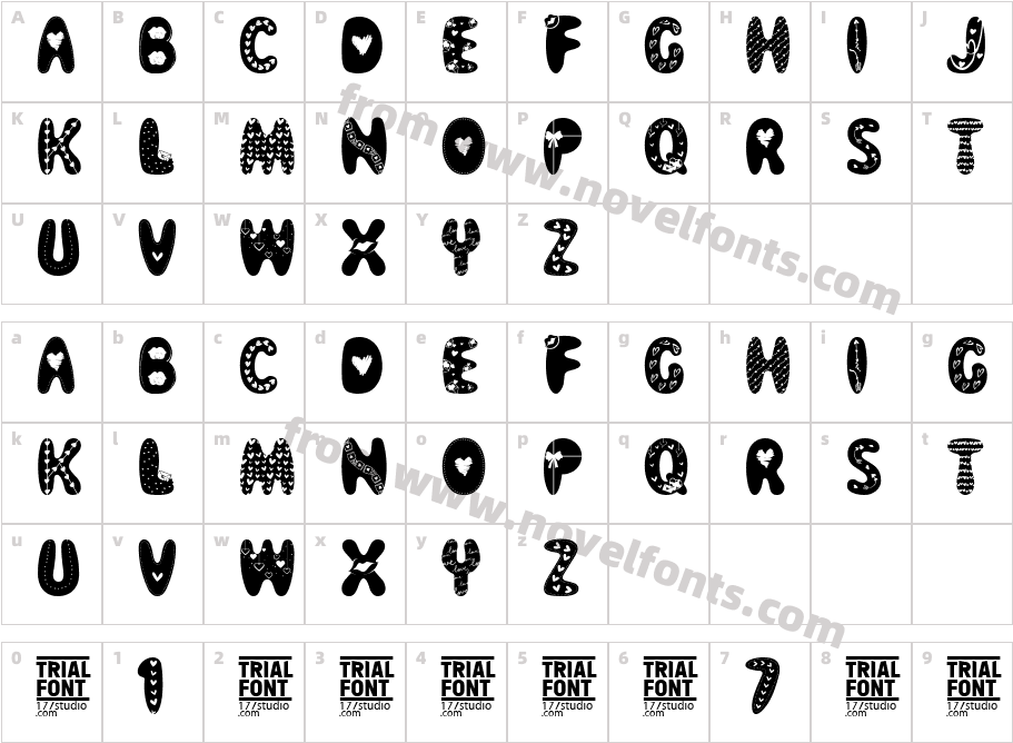 ValentineOrnamentsDemoRegular-WynznCharacter Map