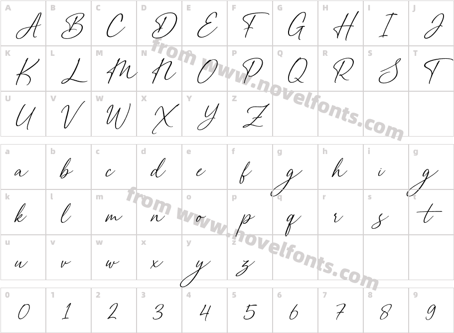 ValerieIndirose-scriptCharacter Map