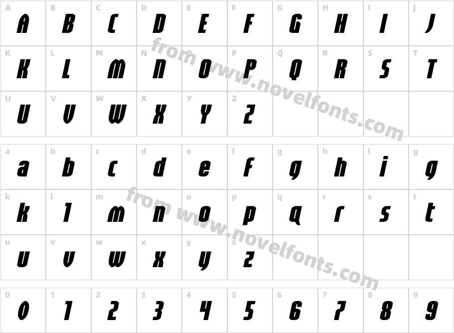 Valiant Times LC Expand ItalicCharacter Map