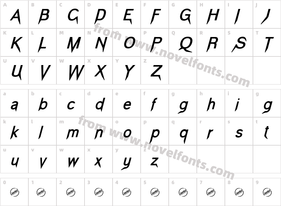 Vampetica-BoldItalicCharacter Map