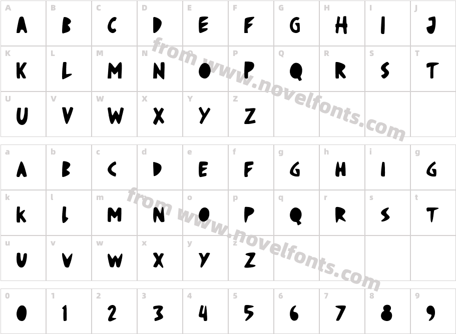 Fruiti Juicy RegularCharacter Map