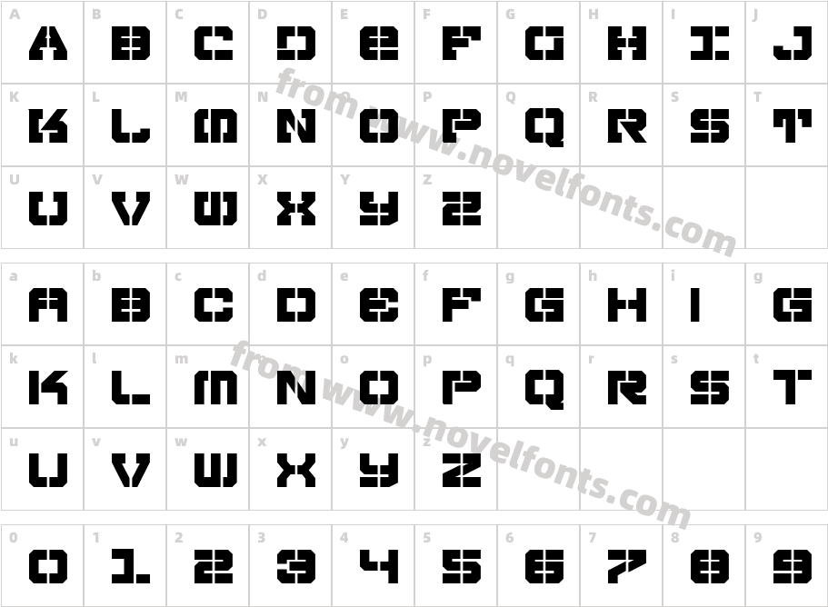 VyperBoldCharacter Map