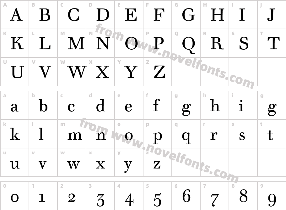 WalbaumTextProCharacter Map