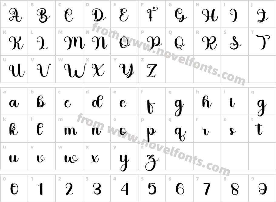 WeddingMathynaRegularCharacter Map