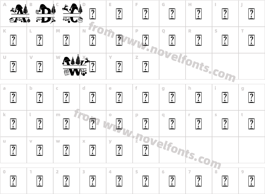 Welcome Christmas (Monogram)Character Map