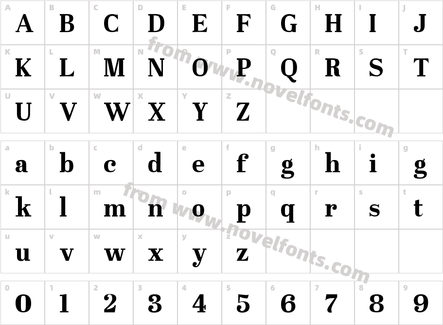 Westerniya SerifCharacter Map