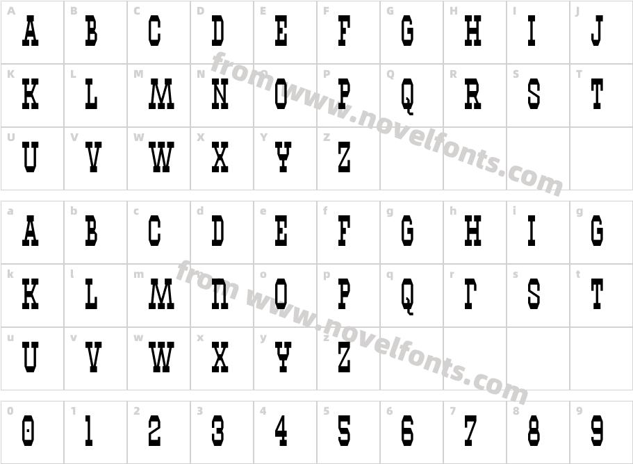 Westhorn RegularCharacter Map