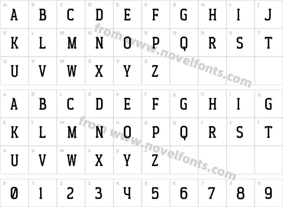 Westryder slabCharacter Map