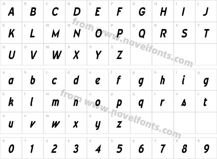 WevliCdRg-BoldItalicCharacter Map