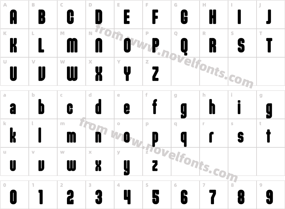 WidemonCharacter Map